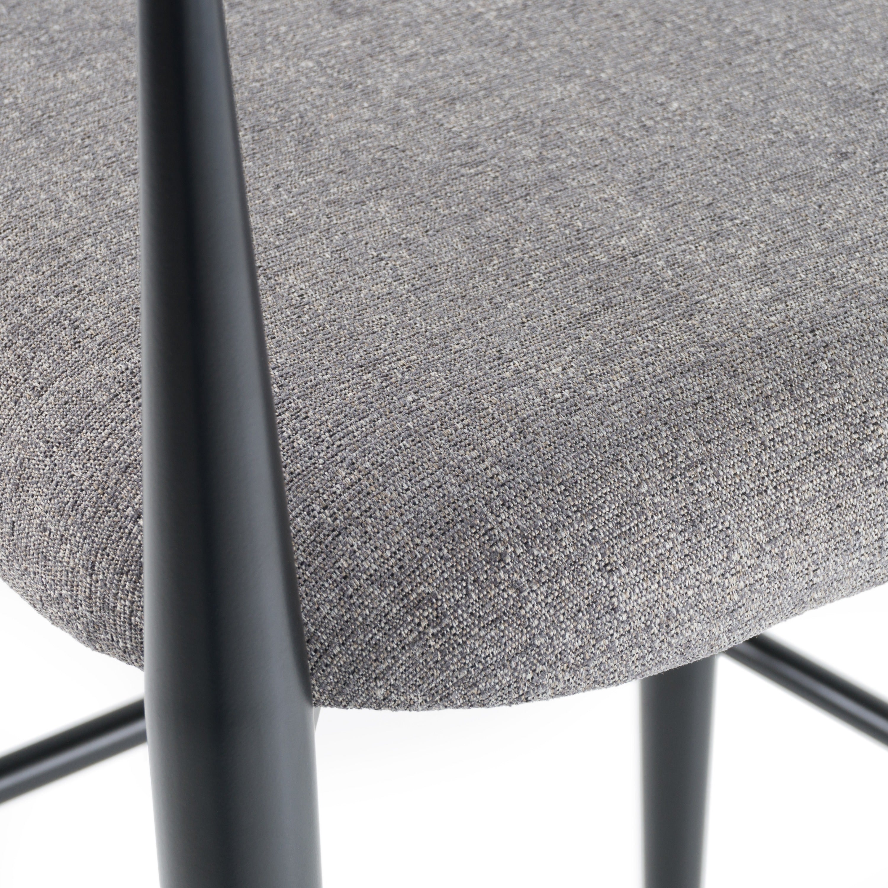 Buchtel - Mid-Century Modern Medium Grey + Gold Arm + Black Bar Chair