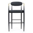 Buchtel - Mid-Century Modern Dark Grey + Gold Arm + Black Bar Chair