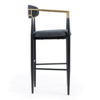 Buchtel - Mid-Century Modern Dark Grey + Gold Arm + Black Bar Chair
