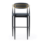 Buchtel - Mid-Century Modern Dark Grey + Gold Arm + Black Bar Chair