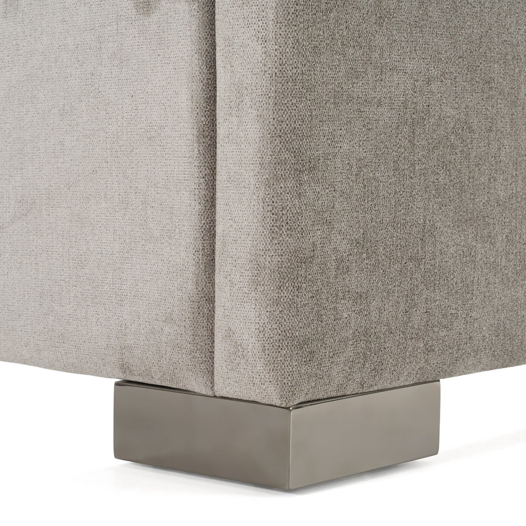 Queen Buckley - Modern Grey & Black Stainless Steel Bed - Modern Grey & Black Stainless Steel Bed