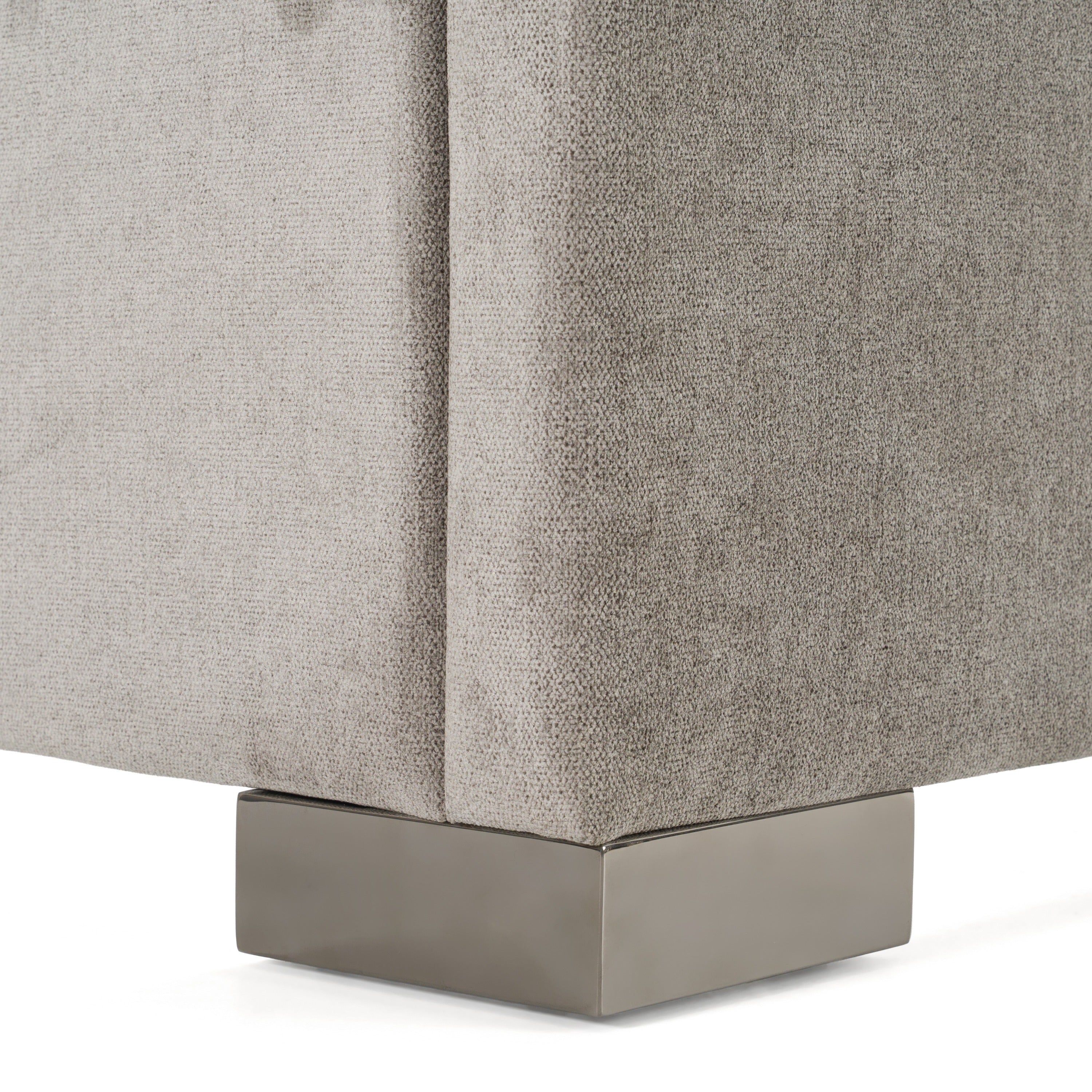 Queen Buckley - Modern Grey & Black Stainless Steel Bed - Modern Grey & Black Stainless Steel Bed