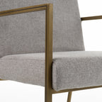 Burnham - Modern Light Grey & Brass Arm Dining Chair
