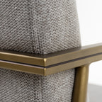 Burnham - Modern Light Grey & Brass Arm Dining Chair