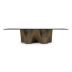 Byer - Modern Glass + Grey Ash Dining Table