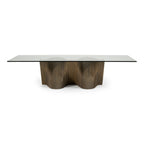 Byer - Modern Glass + Grey Ash Dining Table