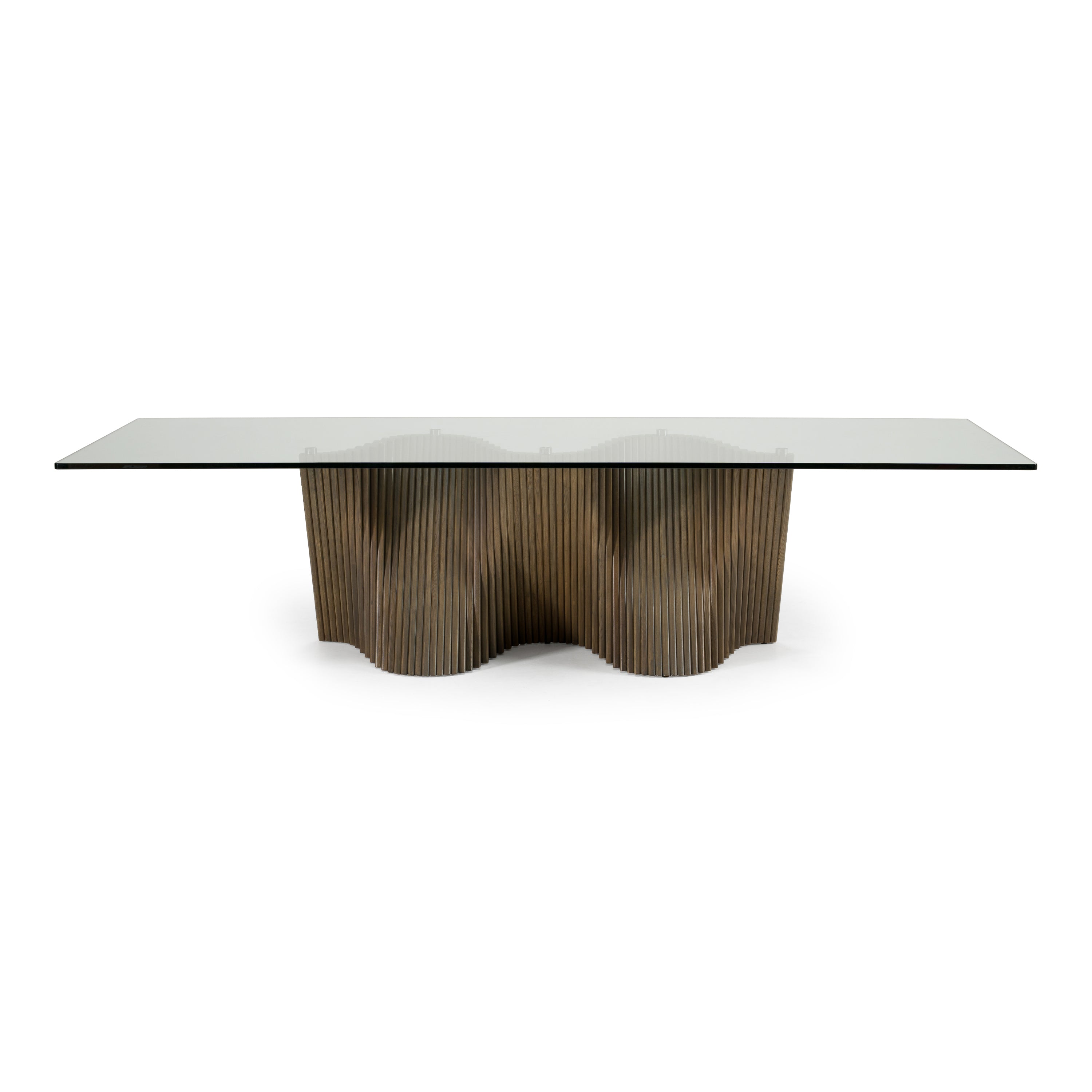 Byer - Modern Glass + Grey Ash Dining Table