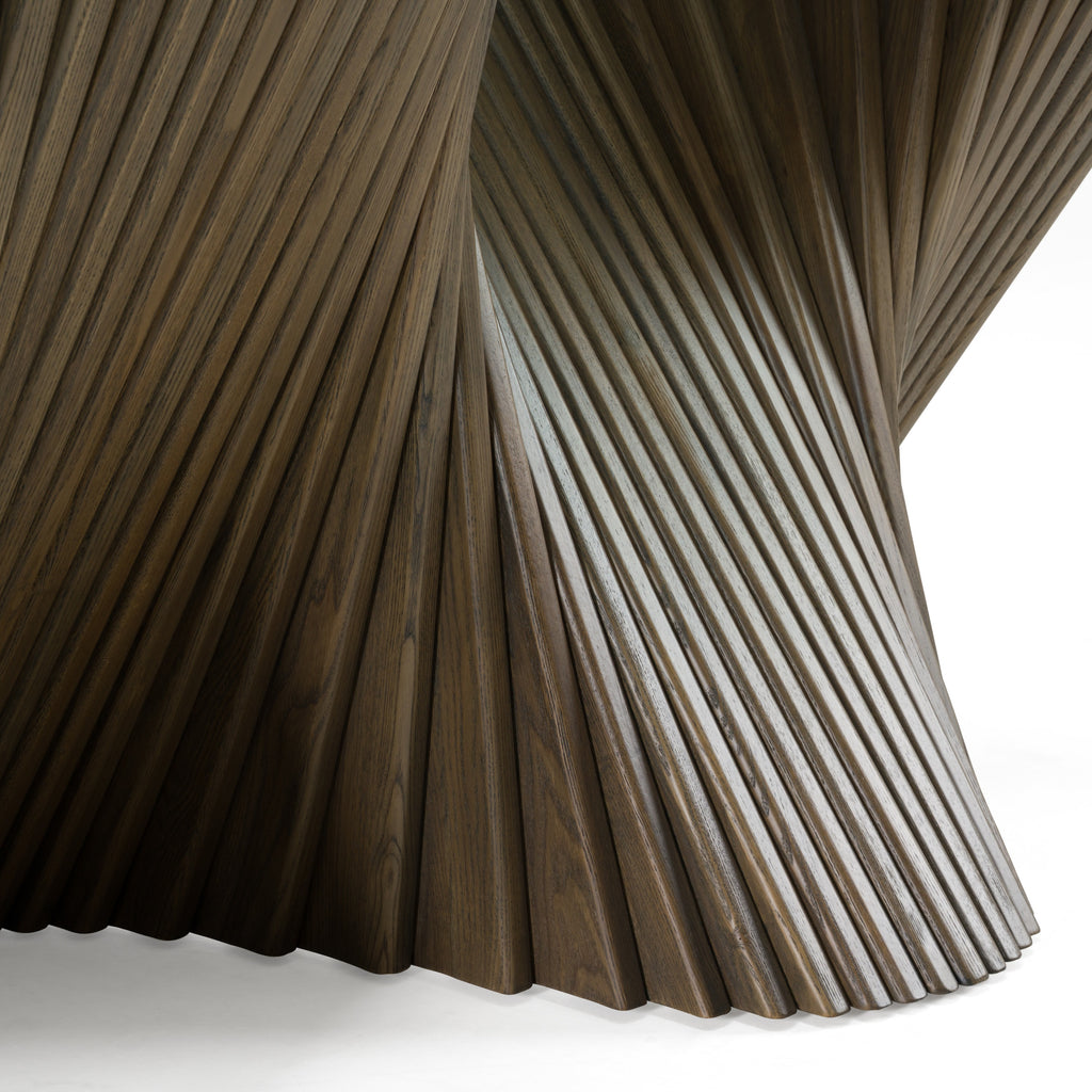 Byer - Modern Glass + Grey Ash Dining Table