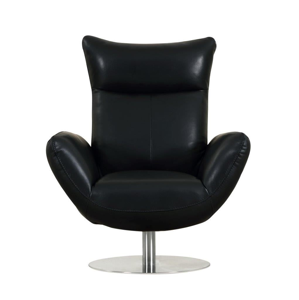 C74 DivanItalia Black Lounge Chair – Top Grain Italian Leather