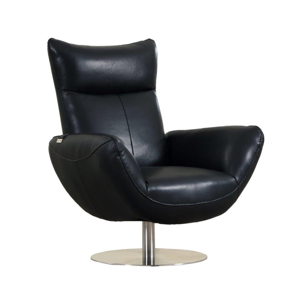 C74 DivanItalia Black Lounge Chair – Top Grain Italian Leather