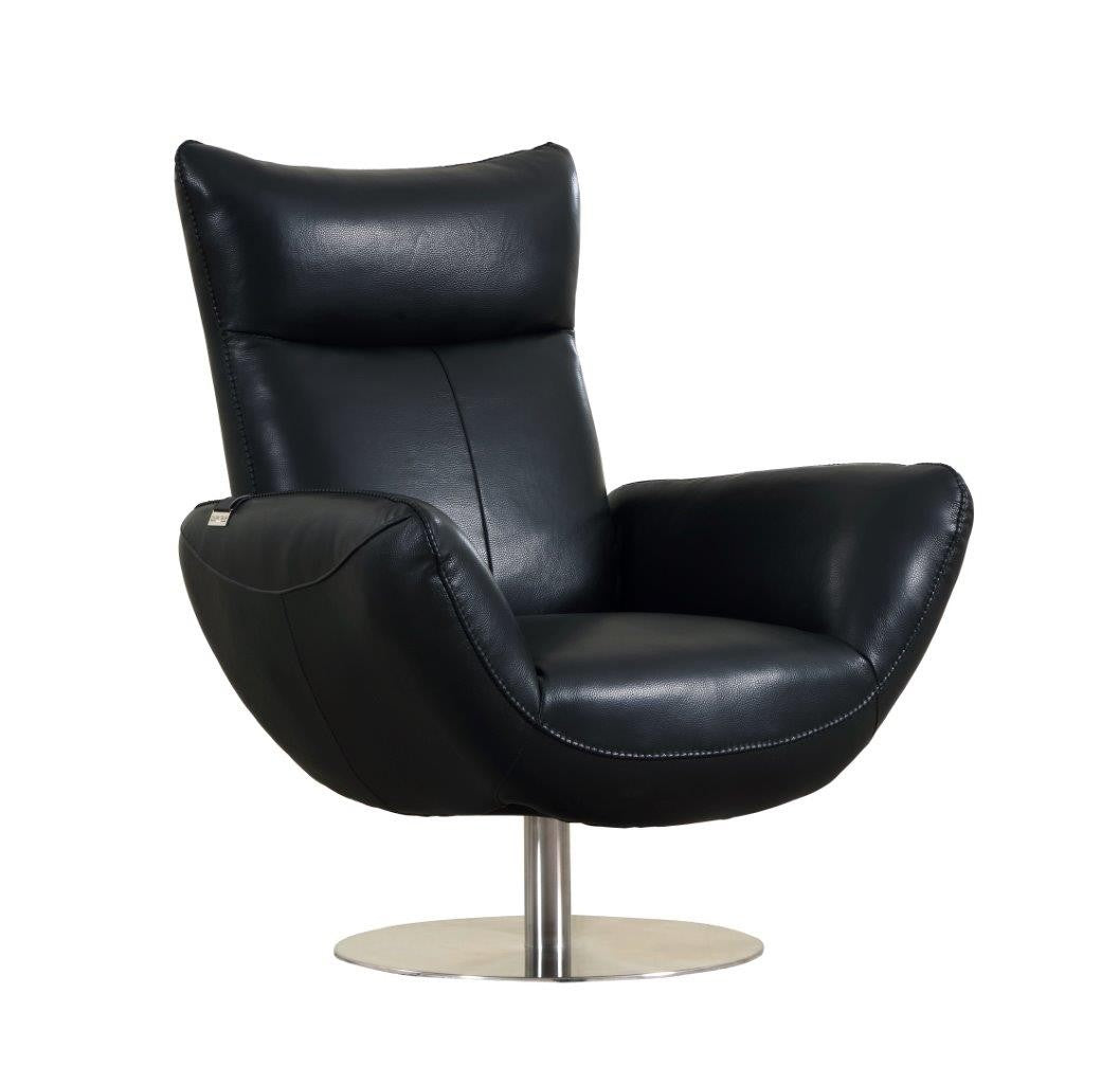 C74 DivanItalia Black Lounge Chair – Top Grain Italian Leather