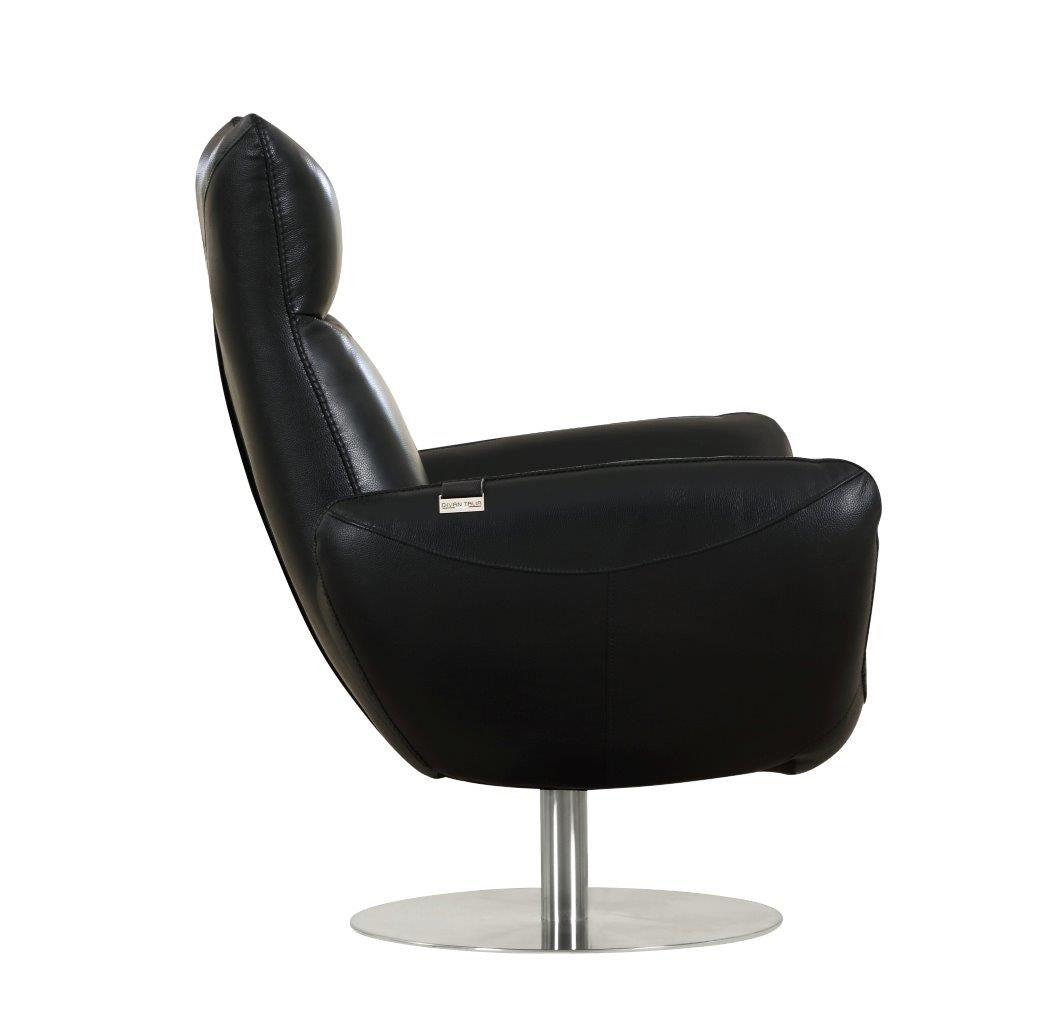 C74 DivanItalia Black Lounge Chair – Top Grain Italian Leather