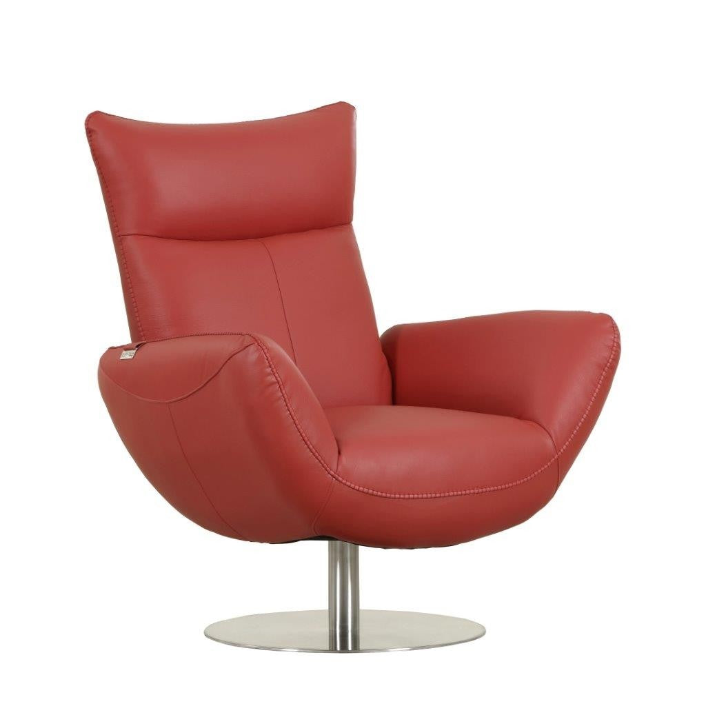 C74 DivanItalia Red Lounge Chair – Top Grain Italian Leather