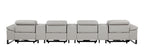 1246 Divanitalia Modular Power Triple Reclining Triple Console Sofa with Power Reclining Headrests - Top Grain Italian Leather