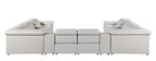 9762 Divanitalia 12-Piece U-Shaped Top Grain Italian Leather Sectional Sofa with 4 Power Recliners