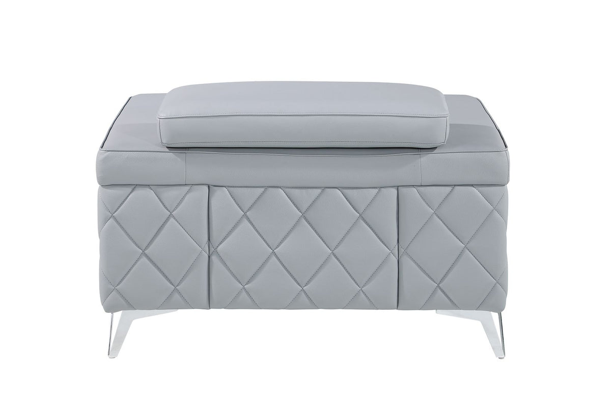 1140 Divanitalia Chair with Adjustable Headrest in Top-grain Italian Leather - Light Blue - SKU 1140-LT-BLUE-CH - view 4