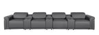 1126 Divanitalia 7-Piece Modular Power Reclining Sofa in Top Grain Italian Leather with 4 Power Recliners & Power Headrests - Dark Grey - SKU 1126-DK_GREY-7.4-HT - view 3