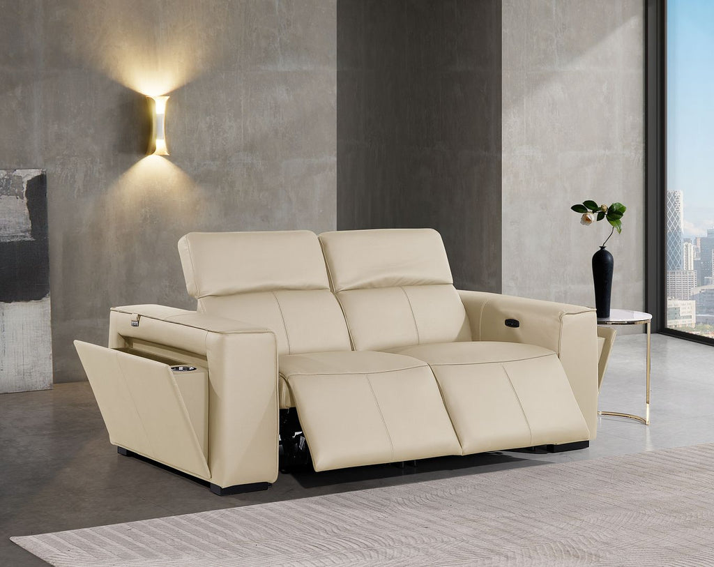 1224 Divanitalia 2-Piece Modular Power Reclining Loveseat in Top Grain Italian Leather with 2 Power Recliners & Power Headrests