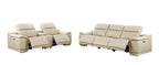 9762 Divanitalia 6-Piece Modular Power Reclining Sofa and Console Loveseat Set with 5 Power Recliners in Top Grain Italian Leather - Beige - SKU 9762-BEIGE-6.5-HT - view 4