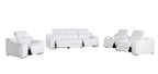 1116 Divanitalia 7-Piece Modular Power Reclining Sofa, Loveseat & Chair Set in Top Grain Italian Leather with 5 Power Recliners & Power Headrests - White - SKU 1116-WHITE-7.5-HT-3PC - view 4