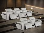 1224 Divanitalia 8-Piece Modular Power Reclining Sofa & Loveseat Set in Top Grain Italian Leather with 5 Power Recliners & Power Headrests - Light Grey - SKU 1224-LT-GREY-8.5-HT-2PC - view 3