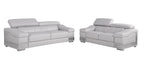 415 Divanitalia 2-Piece Sofa Set with Adjustable Headrest in Top-grain Italian Leather - Light Grey - SKU 415- LIGHT GRAY 2PC (S/L) - GROUP - view 2