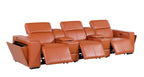 1224 Divanitalia 8-Piece Modular Power Reclining Sofa & Loveseat Set in Top Grain Italian Leather with 5 Power Recliners & Power Headrests - Camel - SKU 1224-CAMEL-8.5-HT-2PC - view 7