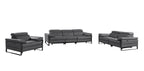 1246 Divanitalia Modular Power Triple Reclining Sofa, Loveseat, and Chair Set with Power Headrests - Top Grain Italian Leather - Dark Grey - SKU 1246-DK-GREY-6.6-HT-3PC - view 3