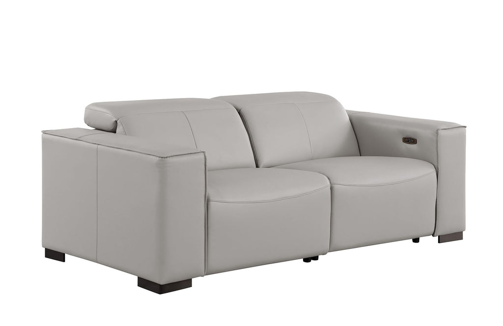 1208 Genuine Leather Dual Power Reclining Loveseat