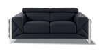 903 Divanitalia Loveseat with Adjustable Headrest in Top-grain Italian Leather - Black