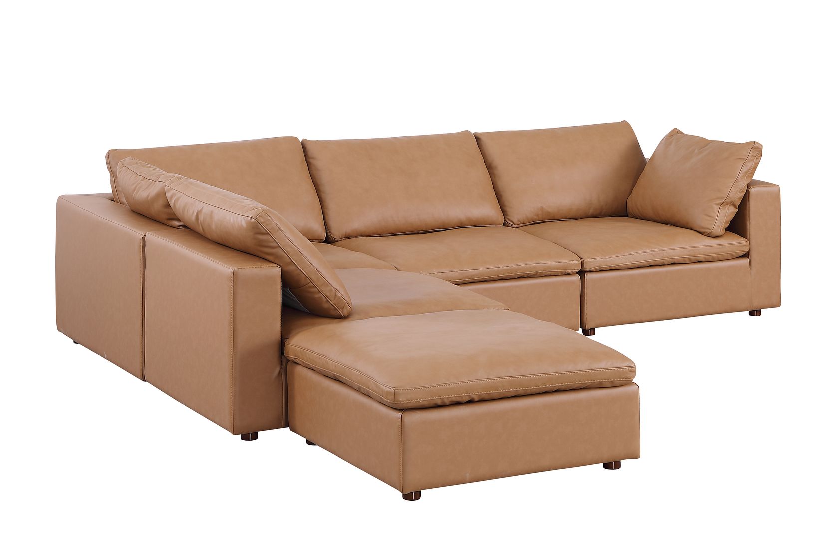 1100 Divanitalia 5-Piece Right Arm Facing 4-Seat Sectional Sofa - Top-grain Italian Leather