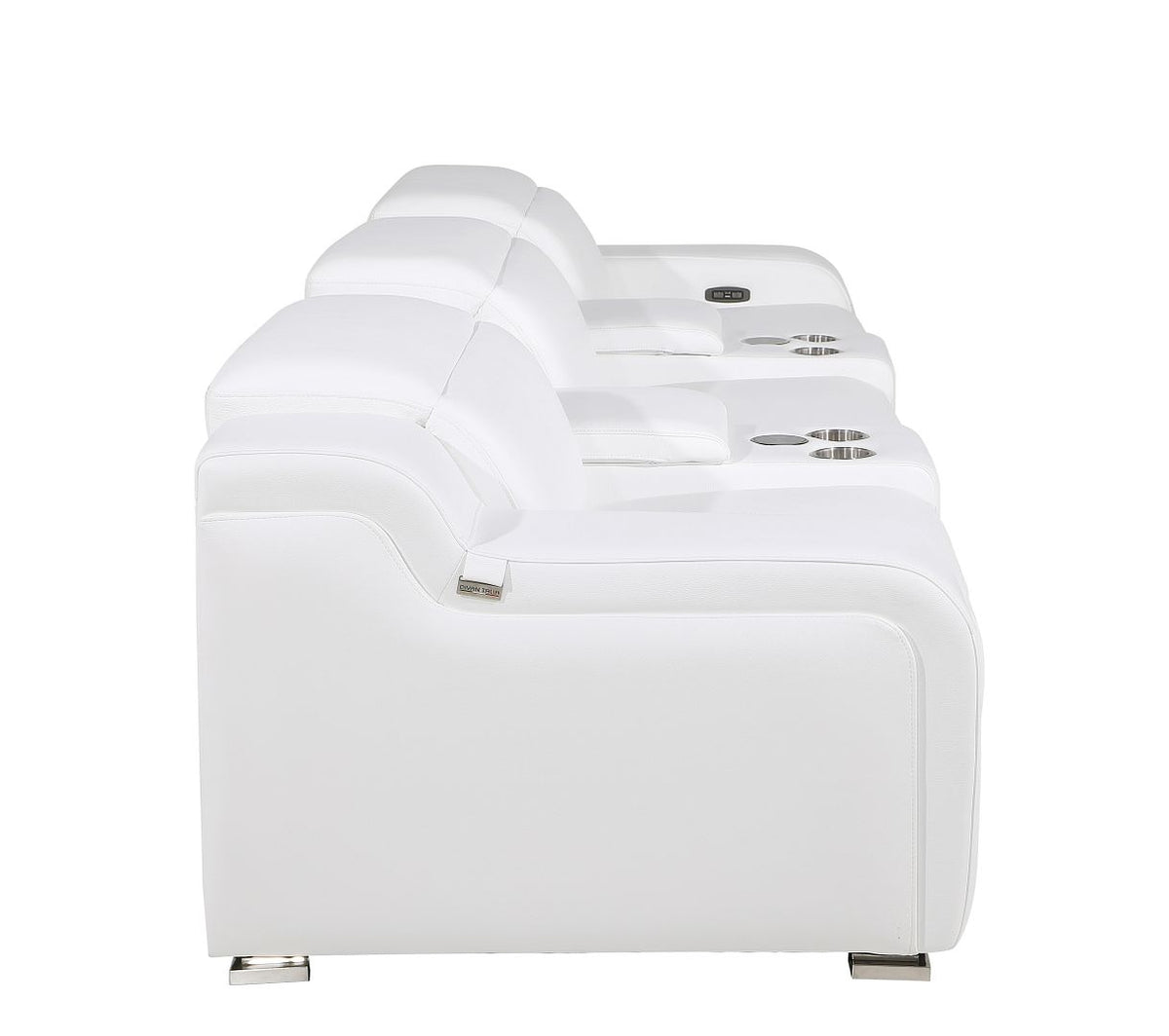 1116 Divanitalia 5-Piece Modular Power Reclining Sofa in Top Grain Italian Leather with 3 Power Recliners & Power Headrests - White - SKU 1116-WHITE-5.3-HT - view 8