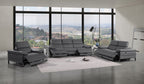 1246 Divanitalia Modular Power Dual Reclining Sofa, Loveseat, and Chair Set with Power Headrests - Top Grain Italian Leather - Dark Grey - SKU 1246-DK-GREY-6.5-HT-3PC - view 2