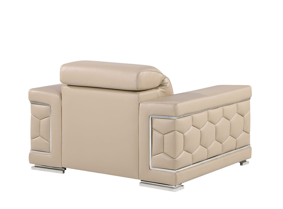 296 Modern Genuine Leather Chair - Beige - SKU 296-BEIGE-CH - view 3