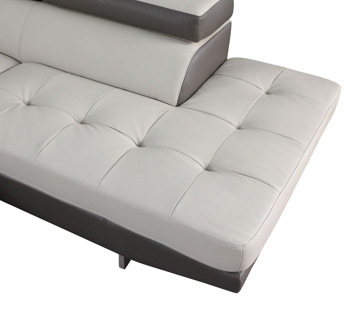 8136 Left Arm Facing Chaise with Adjustable Headrest in Genuine Leather