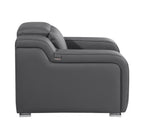 1116 Divanitalia Top Grain Italian Leather Power Reclining Chair with Power Headrests - Dark Grey - SKU 1116-DK_GREY-CH - view 5
