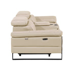 1246 Divanitalia Top Grain Italian Leather Console Loveseat with Power Headrest - Beige - SKU 1246-BEIGE-3.2-HT - view 9