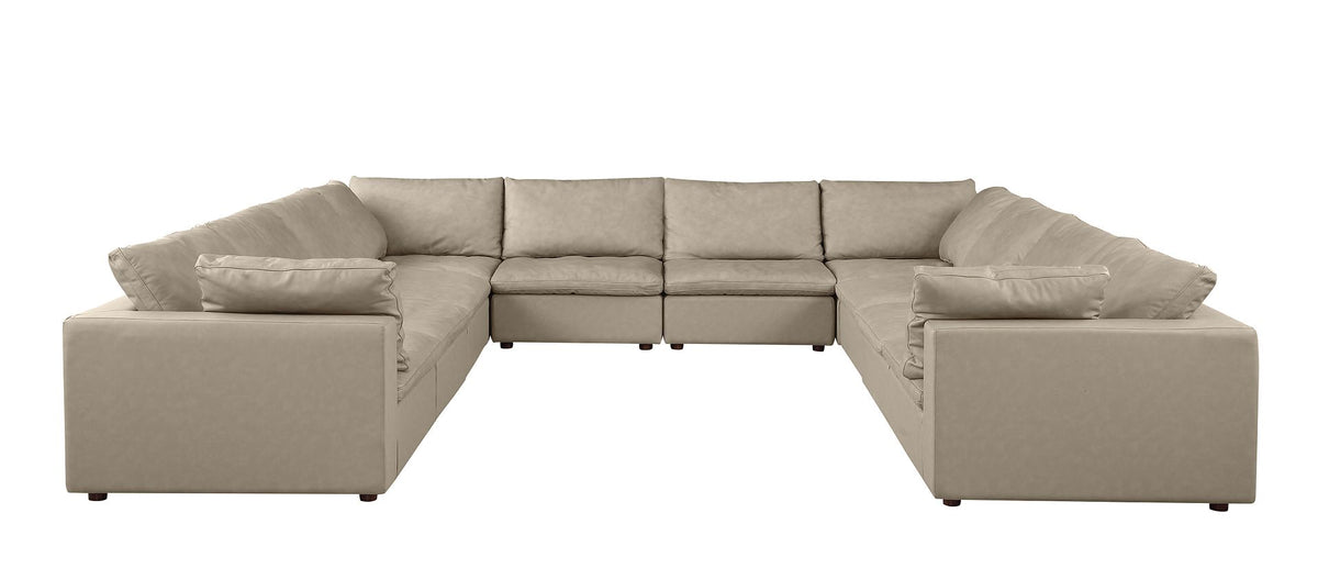1100 Divanitalia 10-Piece U-Shaped Sectional Sofa - Beige - SKU 1100-BEIGE-10.8-U - view 2