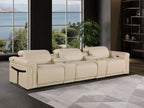 1126 Divanitalia 5-Piece Modular Power Reclining Sofa in Top Grain Italian Leather with 3 Power Recliners & Power Headrests - Beige