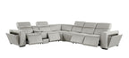 1224 Divanitalia 7-Piece L-Shaped Sectional Sofa in Top Grain Italian Leather with 4 Power Recliners & Power Headrests