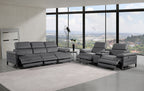 1246 Divanitalia Modular Power Triple Reclining Sofa and Console Loveseat Set with Power Headrests - Top Grain Italian Leather - Dark Grey - SKU 1246-DK-GREY-6.5-HT-2PC - view 2