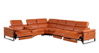 1246 Divanitalia 7-Piece L-Shaped Modular Power Reclining Sectional Sofa with 3 Power Recliners and Power Headrests - Top Grain Italian Leather