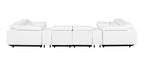 1246 Divanitalia 8-Piece U-Shaped Modular Power Reclining Sectional Sofa with 2 Power Recliners and Power Headrests - Top Grain Italian Leather
