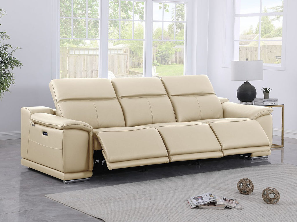 9762 Divanitalia 3-Piece Modular Power Reclining Sofa with 3 Power Recliners in Top Grain Italian Leather