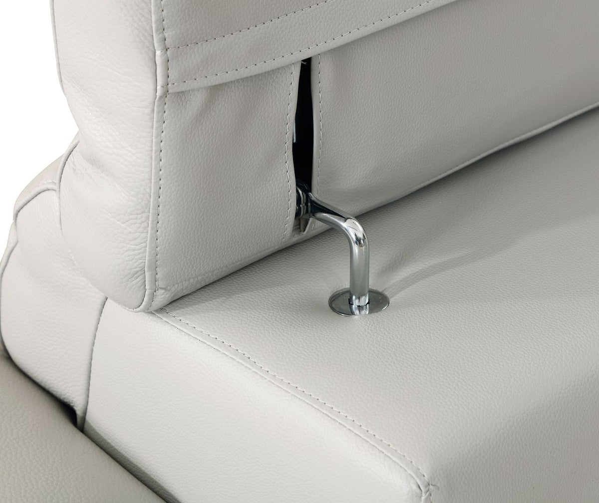 636 Divanitalia Loveseat with Adjustable Headrest in Top-grain Italian Leather - Light Grey - SKU 636-L-LIGHT GRAY - view 9