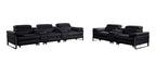 1246 Divanitalia Modular Power Reclining Dual Console Sofa and Console Loveseat Set with Power Headrests - Top Grain Italian Leather - Black - SKU 1246-BLACK-8.5-HT-2PC - view 3