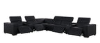 1208 8 Piece L-Shaped Leather Sectional Sofa with 4 Power Recliners & Power Headrests