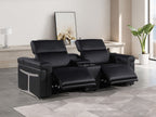 1126 Divanitalia 3-Piece Modular Power Reclining Loveseat in Top Grain Italian Leather with 2 Power Recliners & Power Headrests