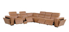 1224 Divanitalia 7-Piece L-Shaped Sectional Sofa in Top Grain Italian Leather with 4 Power Recliners & Power Headrests