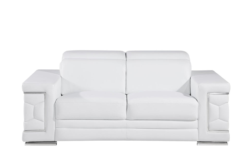 296 Modern Genuine Leather 2-Piece Sofa Set - White - SKU 296-WHITE-2PC - view 5